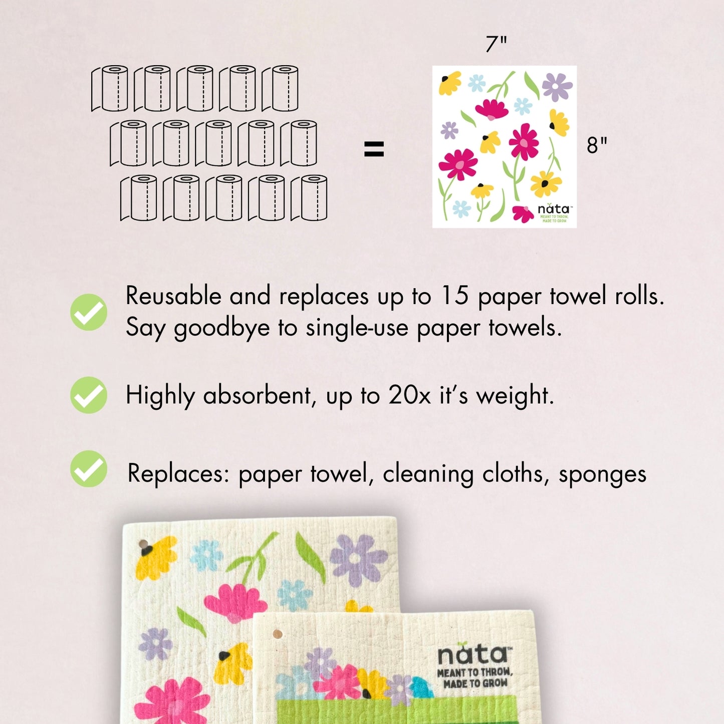 Nata Swedish Dish Cloths (Pack of 2)