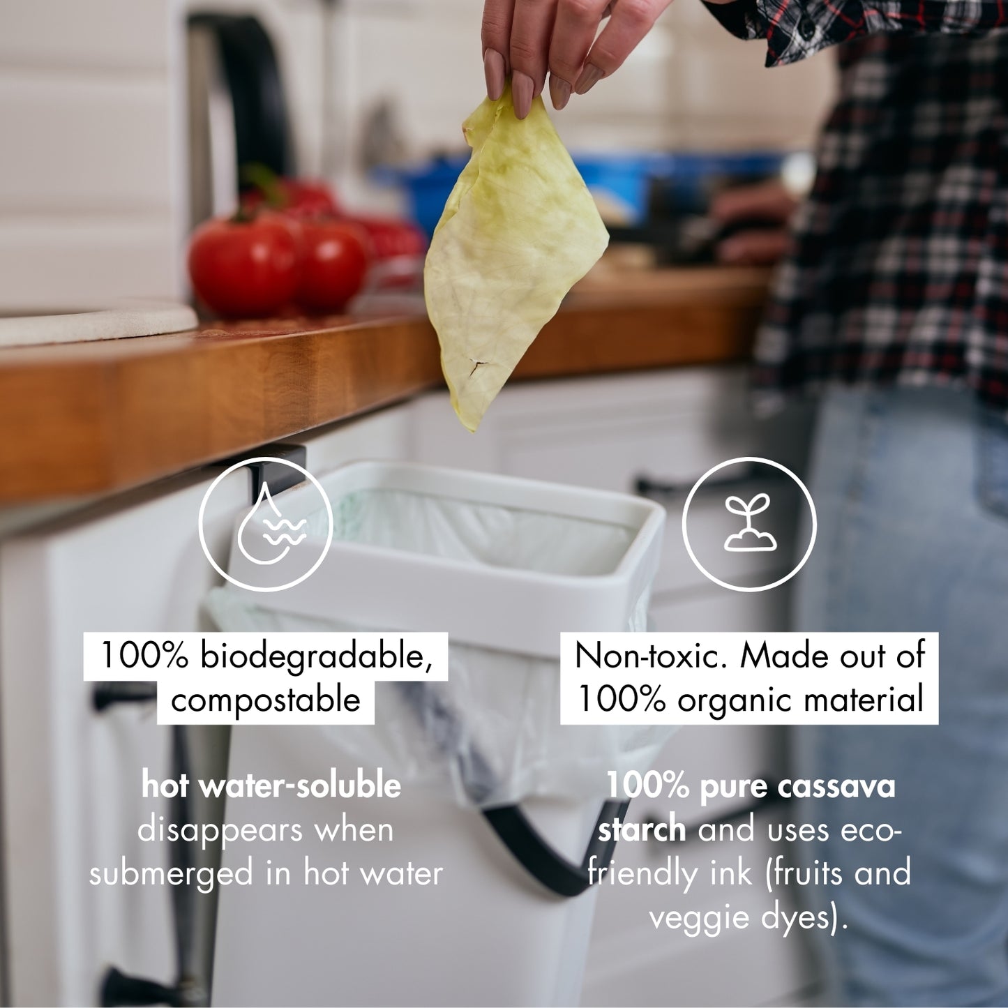 Nata Compost Bamboo Bin + Liners