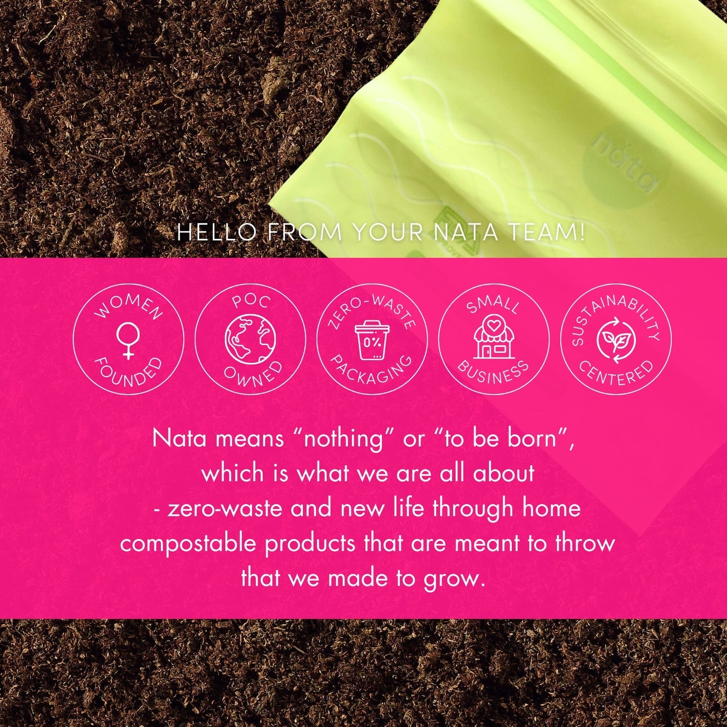 Nata Compost Bamboo Bin + Liners