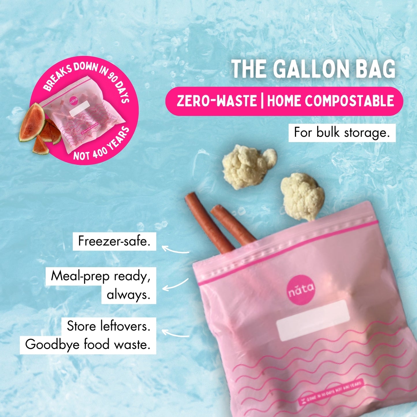 Nata Zero Waste Gallon Zip Bags